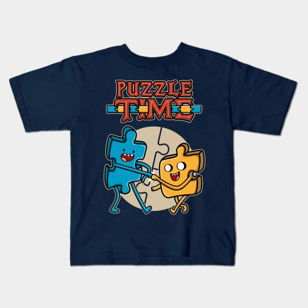 Puzzle Time v2 Kids T-Shirt by Olipop